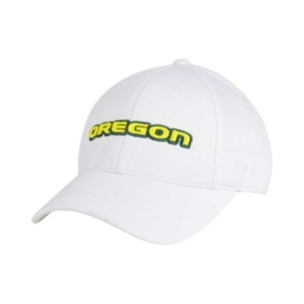 Top of the World Oregon Ducks Coolon Stretch Cap - White Adjustable